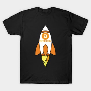 To The Moon Rocket Bitcoin T-Shirt